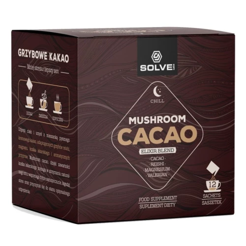 Solve Labs - Mushroom Cacao Elixir - 12 saszetek  Solve Labs - Mushroom Cacao Elixir - 12 saszetek